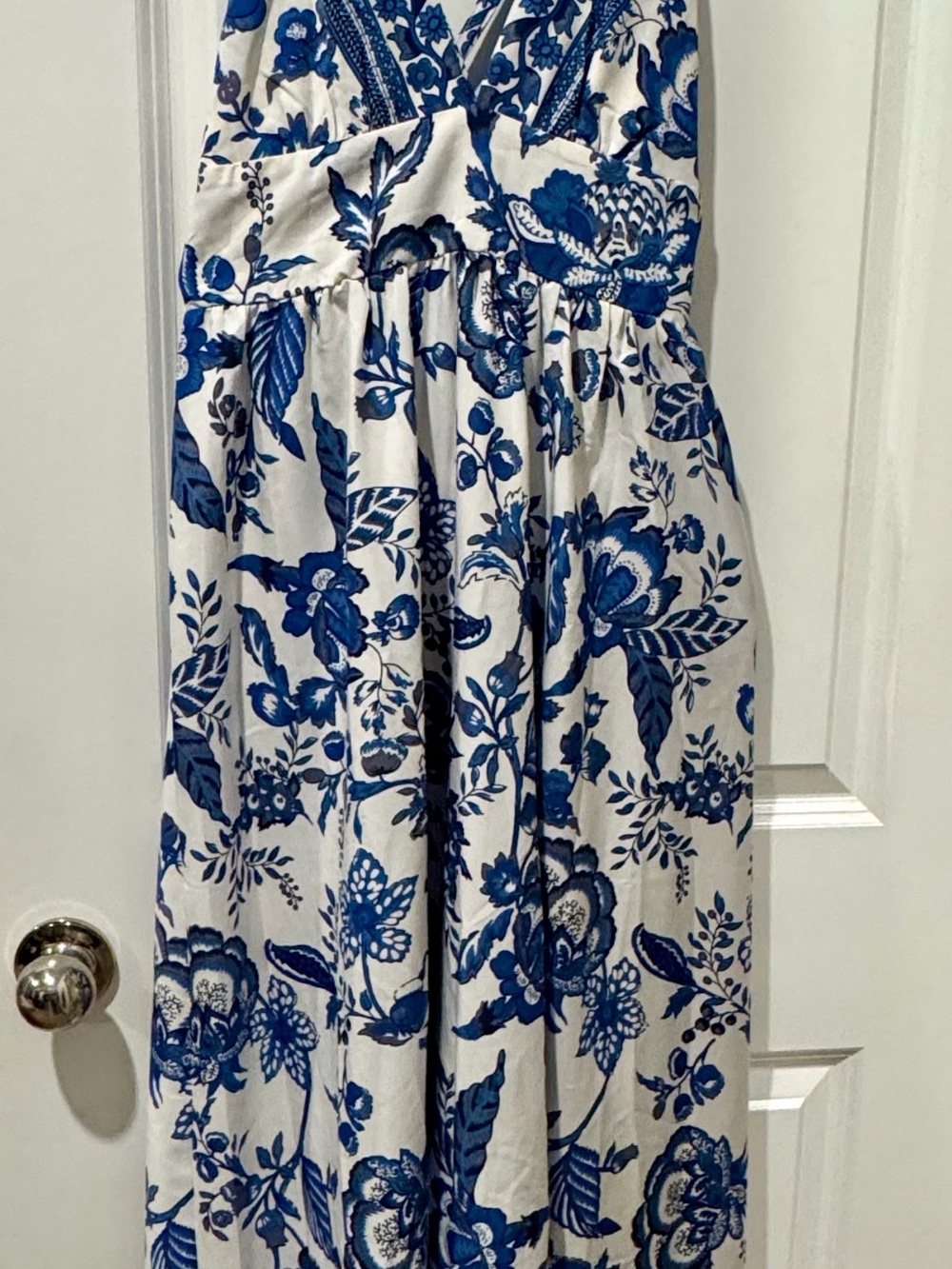 Blue Floral Print Women's Skirt